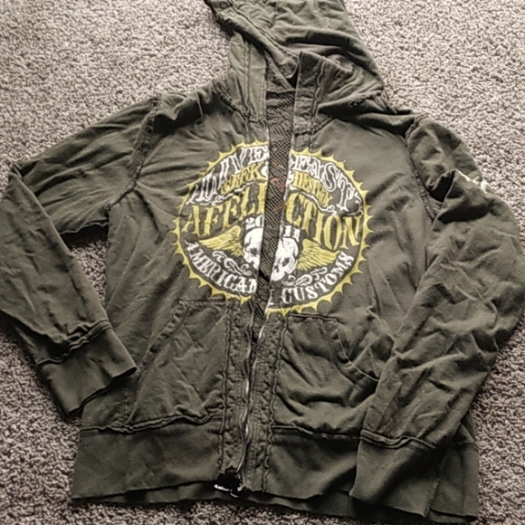 Affliction reversible zip up hoodie - Picture 2 of 7